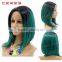 Wholesale Cheap Black to Green Two Tones Wig 10" Lace Front Ombre Color Wig for Young Lady Quality Choice
