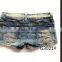 Zipper Paillette Ornament Pockets Ladies Short Tops for Jeans