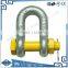 Drop forged alloy steel/carbon steel lifting hoist G2150 D shape shackle(carbon steel)