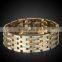 18K Gold Plated Hign Quality Chunky Bracelets Ornament Tiny Two Color Sticks Linked Copper Watch Band Bangle For Men