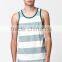 Daijun OEM summer men's white and blue cotton stripe dri fit tank top