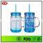 20oz plastic double wall promotional mason jar tumbler with straw