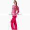 Ladies Plus Size 100% Polyester Microfleece Printed Patterns Home Suits Pajama Tops and Bottoms Pajama Sets For Adults