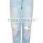 Blue Distressed Holes Denim Pants With Straight Leg Girls Sex Leg Jean Pant Dubai Girl Photo