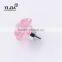 1 2/7 inch furniture hardware depression pink cabinet glass handle with zinc
