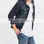 Men's Denim Fleece Hooded denim jeans Jacket fleece lined denim jacket (LOTJ275)