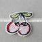 Beautiful 5*5 cm Embroidery Mini Cherry Printting Design Trim Custom Leather Patch