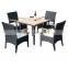 Luxury Outdoor Furniture, Black Rattan Outdoor Table with Chairs