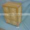 FSC made in CHINA natural pine dark brown durable portable Wooden Cabinet Chest with 3 Wicker Drawers