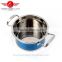 2016 new design popular shape large cheap stainless steel soup pot set/camping cookware