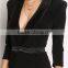 Sexy Black Structured Embossed V Plunge Dress American Girls Without Dresses Photos Names Of Ladies Western Designs HSD5473
