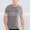 2016 High Quality Custom Short Sleeve Crew Neck Grey Mens Cotton Elastane Breathable Fitness Casual Plain T-Shirt