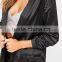 MGOO Custom Black Gathered Sleeves No Buttons Fashion Suit Blazers For Women Long Sleeves Loose Style