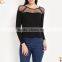 Two-color Long Sleeve T-shirt Skin Tight t Shirt With Net Design