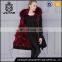 Fashion warm long style womens and mens fur collar coat