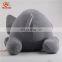 Custom baby stuffed animal plush grey elephant pillow with big ears