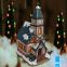 Christmas church house with LED lights 9L LED Musical Ski Scene with  Polyresin Christmas House Decoration