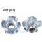 Carbon steel DIN1624 T-slotted zinc plated m8  thumb t nut four claw 4 prong insert Tee nuts for wood furniture