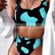 Sexy Bikini Mujer 2021 New Cow Print Swimsuit Women Two Pieces Push Up Biquini Brazilian Swimming Suit For Women Beach Swimwear