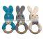Beech Wood Teether Rings Baby Crochet Beads Natural Wood Teething Ring Bracelets