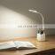 Bedroom led desk lamp with pen holder flexible usb table Touch dimmable multi-functional rechargeable bending table lamp led