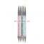 Professional 5pcs set Double Ended Nail Brush dot nail wraps two ways metal nail drill pen dotting pencils nail art dotting tool