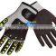 13G HPPE Cut Resistant Lining Black Nitrile Rubber Palm Coated Impact Gloves