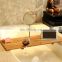 Multi-Function Luxury Design Tablet PC Stand Extendable Natural Bamboo Bathtub Caddy Tray