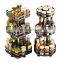 Carbon Steel revolving kitchen spice jar bottle rack 1 2 3 tier Multifunction rotating spice Storage organizer rack