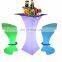 party lounge furniture /Led PE Light Up Chair for Restaurant Discotheque Pub Used Glowing Bar Table