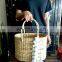 Hot Sale Simple straw bag water hyacinth Handbag for shopping, Woven Tote Bag with Pompom Wholesale Vietnam Manufacturer
