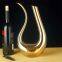 Popular Electroplated Gold Glass Wine Decanter 1500 ml With Amber Colored Wine Glass Set
