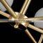 Modern dining room brass alabaster ball gold chandelier