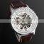 Mens Watch Man White Automatic Skeleton Men Watch WM348