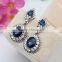 2016 Latest Style Black Crystal Silver Tone Oval Drop Earrings DRJ0586