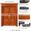 China flower design carved solid teak wood double doors for sale