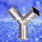 Butt welded stainless steel Y type tee Tube Fittings, 3A BPE Tee