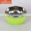 ALLNICE Brand korea style colorful flat bottom stainless steel round rice bowl