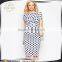 2015 Latest wrap design polka dot chiffon maternity dress for pregnant women