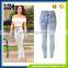 Sexy Female High Waist Snowflakes Jeans Feet Pants
