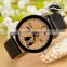 Wholesale Cheap Alibaba Express Hot Sale Watch Simple Fashion Crystal Lovers Black Leather Western Wrist Watches in Stock!