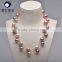 genuine pearl jewelry pearl fashion necklace 13-15mm mixed color edison