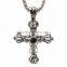 Europe titanium stainless steel crown cross pendant with crystal