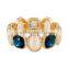 2015 new 18k Thick gold crystal gemstone bracelet