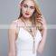 Long Chain Fringe Multi Strand Maxi Necklace Fishbone Triangle Faux Turquoise Pendant Boho Chic Jewelry Collier Femme Collares