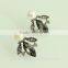 Cute bee design rhinestone crystal metal stud earring