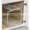 Two Tiers Wire Kitchen Cabinet Sliding Basket