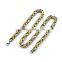 316 L stainless steel jewelry two tone byzantine chain necklace