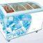 100-700L Curved Double Door Ice Cream Showcase Freezer