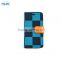 2015 New Design Special Grid Pattern Denim Leather Case For Wiko Darkfull with Card slots and PVC ID slot